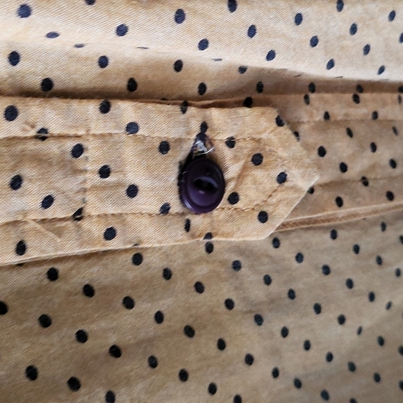 Buffalo David Bitton mustard orange factory distressed polka dot button down NWT - Picture 4 of 7